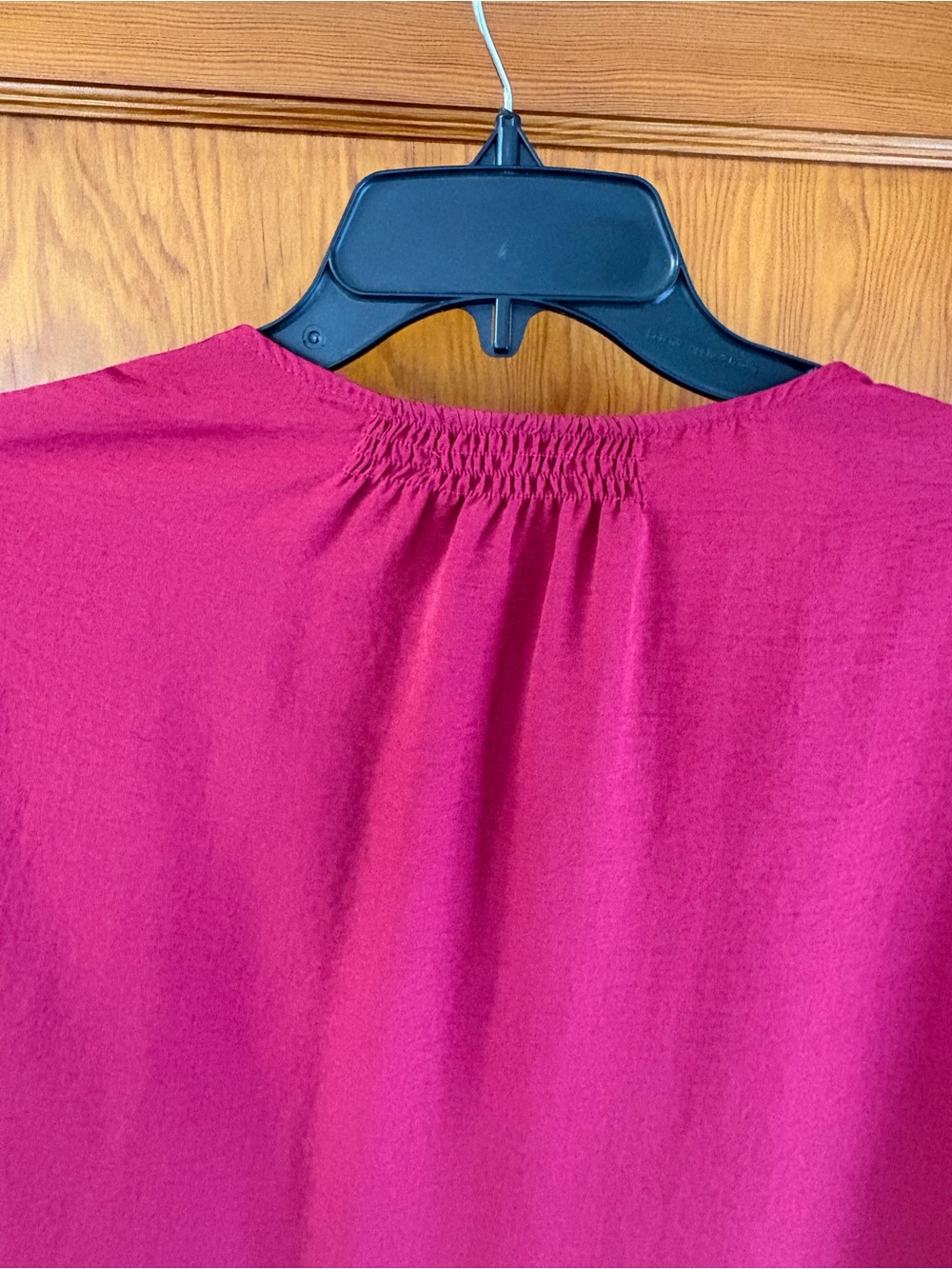 Maurices Raspberry Button-Front V-Neck Blouse - Picture 2 of 5
